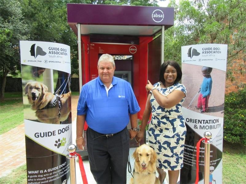 Guidedogs trained to assist visually impaired at Absa ATMs LNN