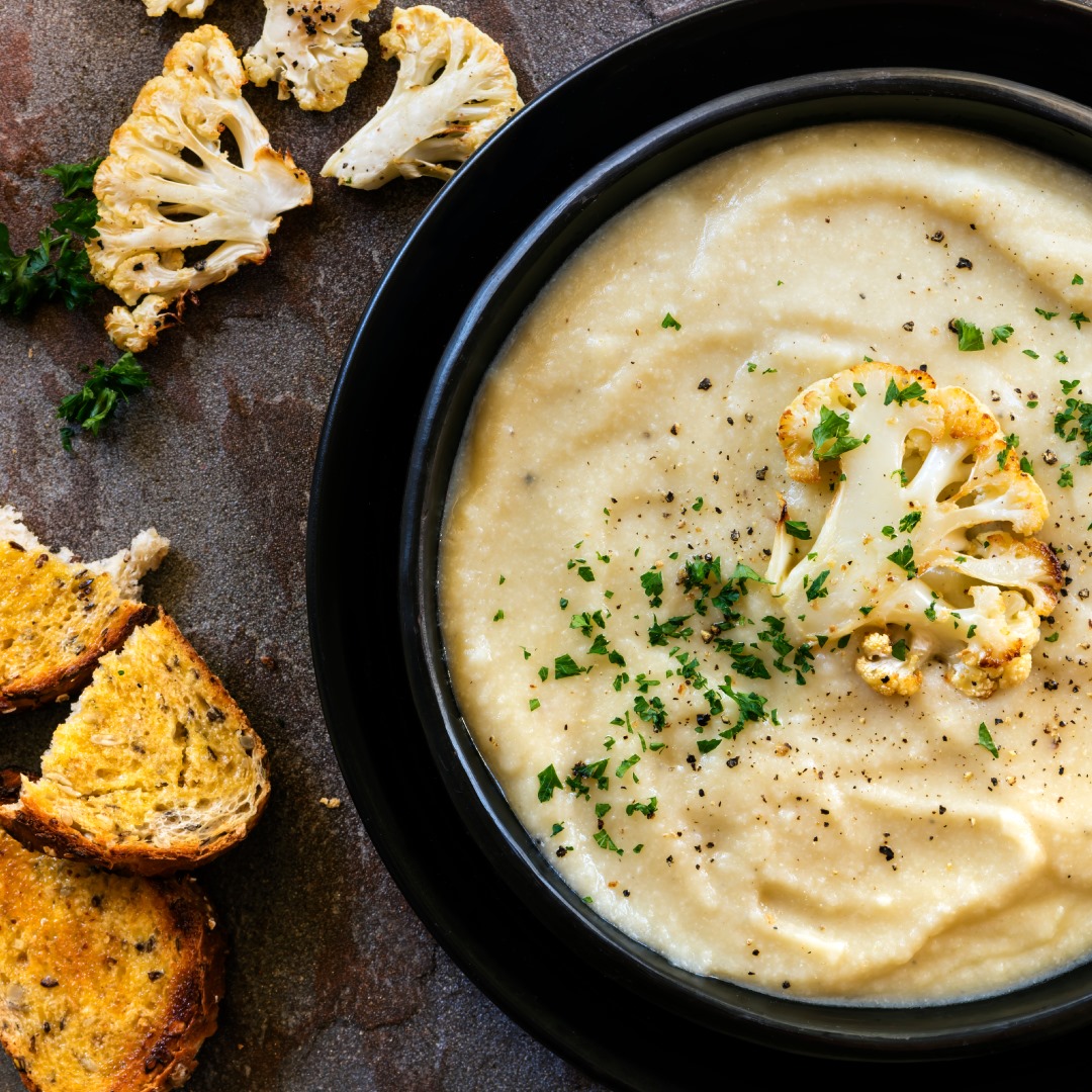 Meatless Monday Roasted cauliflower, garlic and fennel soup Network