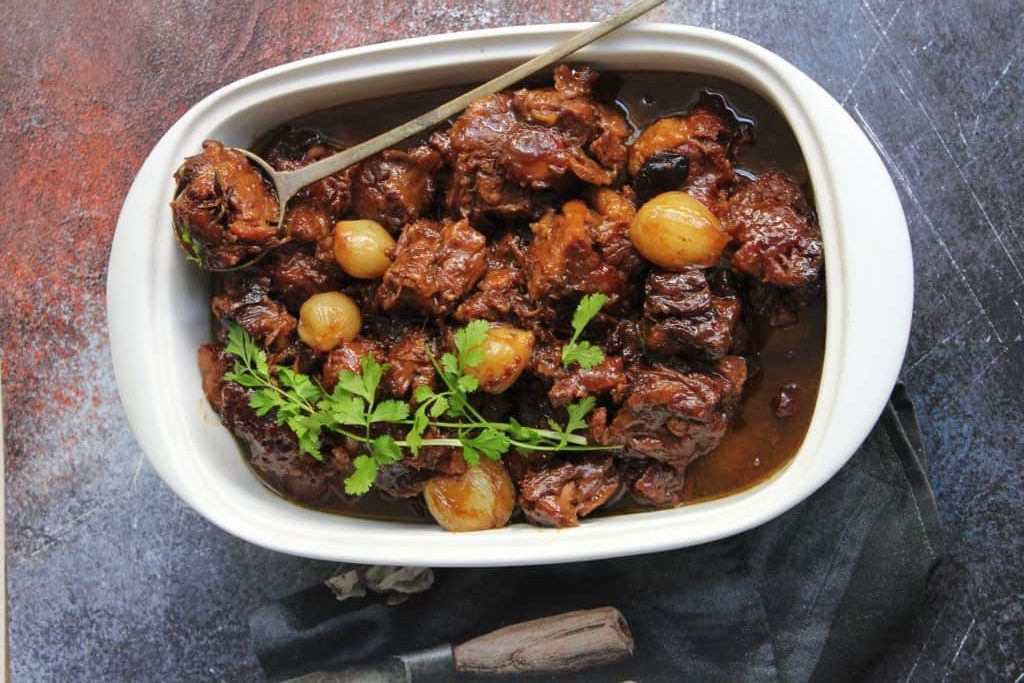 Entertain at home with oxtail in a black garlic, oyster & star anise