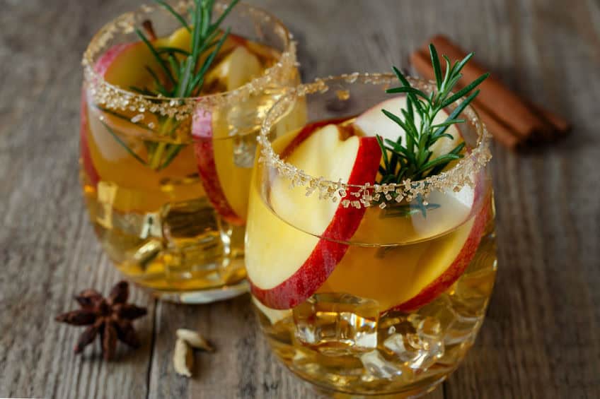 Winter warming apple Bourbon cocktail