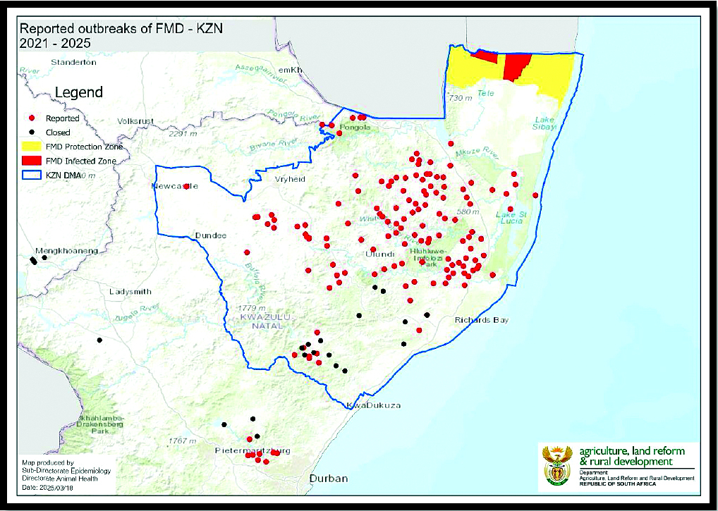 Map of the Disease Management Area shows where FMD outbreak is being ...