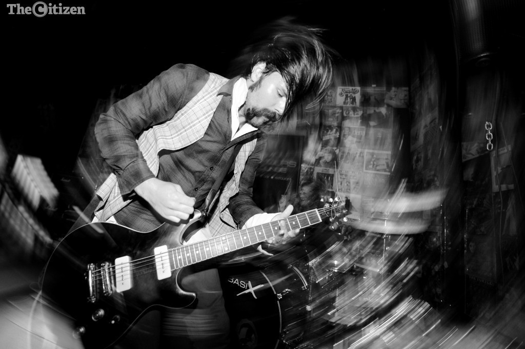 (EDITORS NOTE: As part of picture feature "Battle 4 Iron Maiden", Image 1/12) The Jack Rolling Dandy from Potchefstroom performs at Rumours Lounge, 3 May 2015. The battle of the bands has taken place over the past three months, with the finals happening on the 7th of May. Picture: Michel Bega Intro: Iron Maiden are one of the most acclaimed, succesful and important heavy metal bands in history, and they will soon be landing in South Africa to perform in Cape Town and Joburg. While these behemoths of metal, known for songs like Number of the Beast, Fear of the Dark and Bring Your Daughter... to the Slaughter, have been selling out stadiums across the world a group of aspirant rockers have been battling it out on a much smaller stage at Rumours Lounge in Roodepoort in The Battle 4 Iron Maiden. This competition has pit 28 bands against each other, where one band will be selected to open for the metal legends. Photographer Michel Bega inserted his ear plugs and waded through the mosh pit to bring you this picture feature.