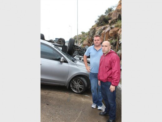 David McCullough and Rui Natario, shocked after the accident on the N12. Picture: Comaro Chronicle