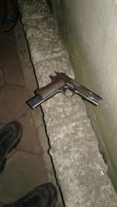 Gun found on scene.