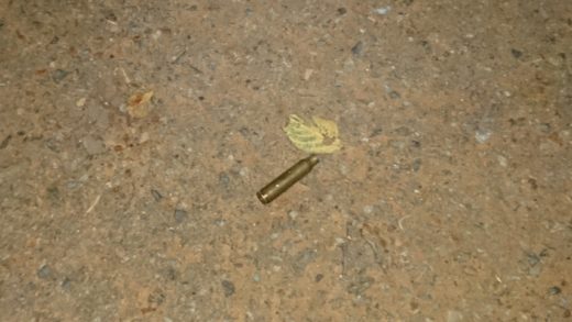 A bullet casing at the crime scene. Picture: Jannie du Plessis