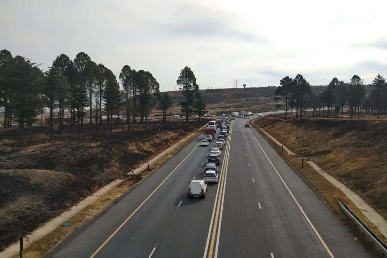 Queueing traffic on the N3 in Harrismith.