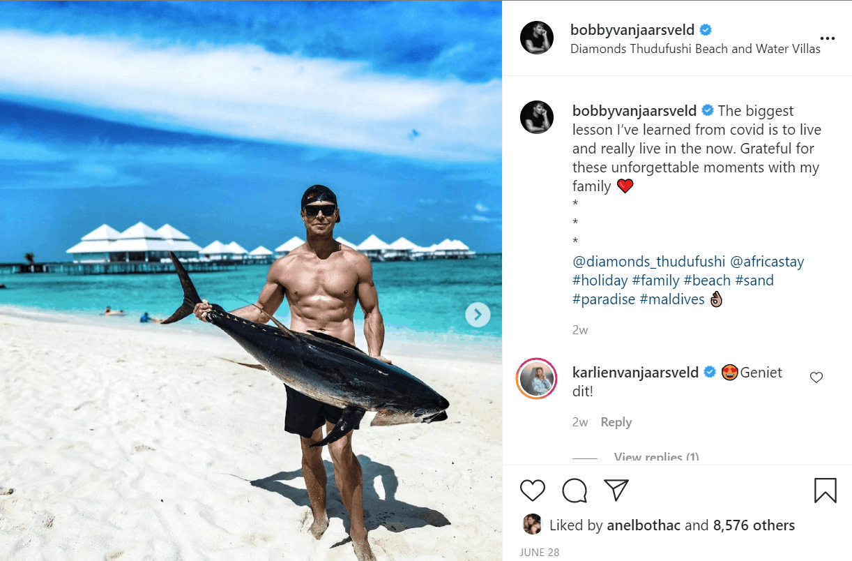 Bobby van Jaarsveld fishing in the Maldives