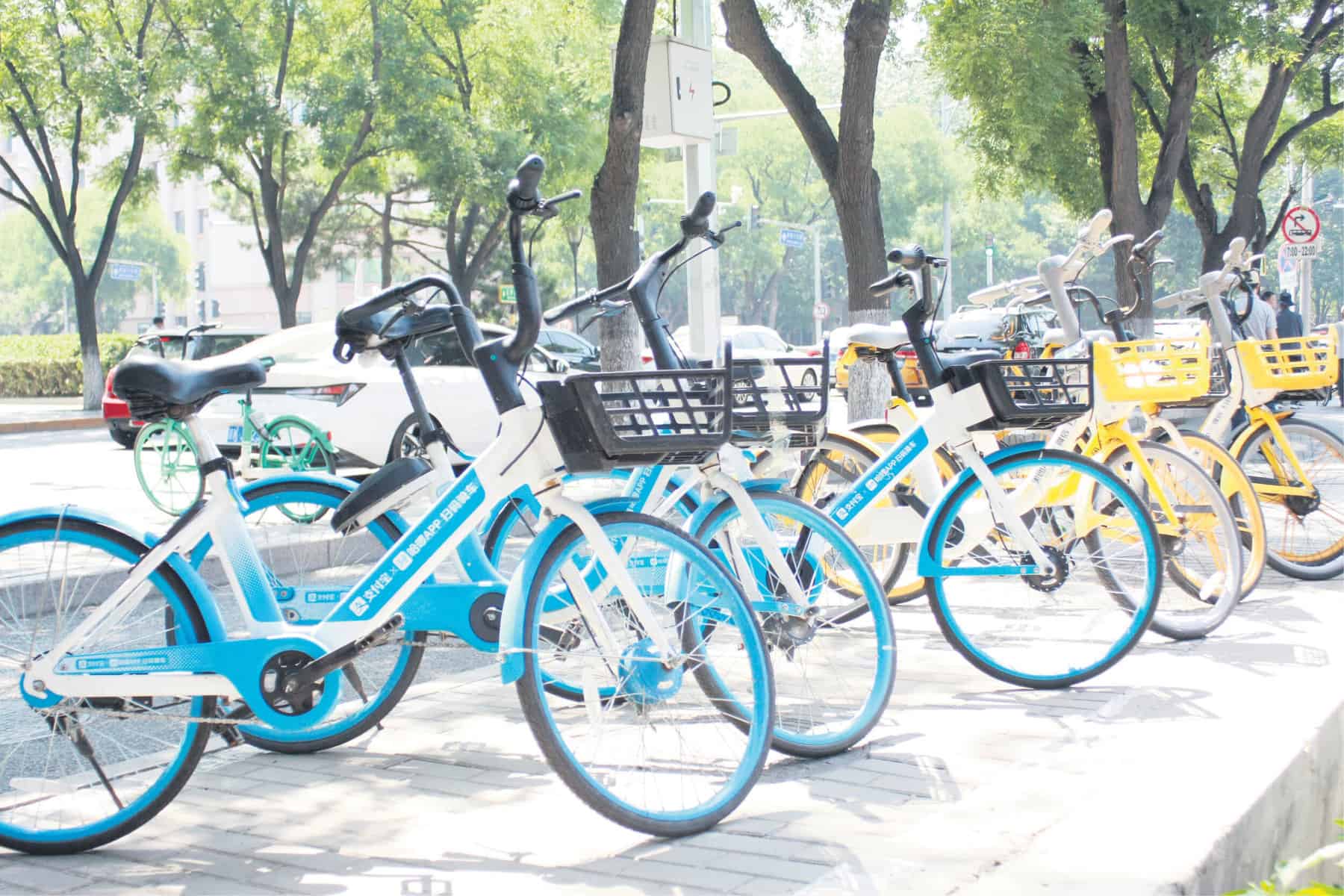 DOING WHEELIES. Electric bicycles for hire in Beijing are easily found
and are hired though an app. Picture: Amanda Watson