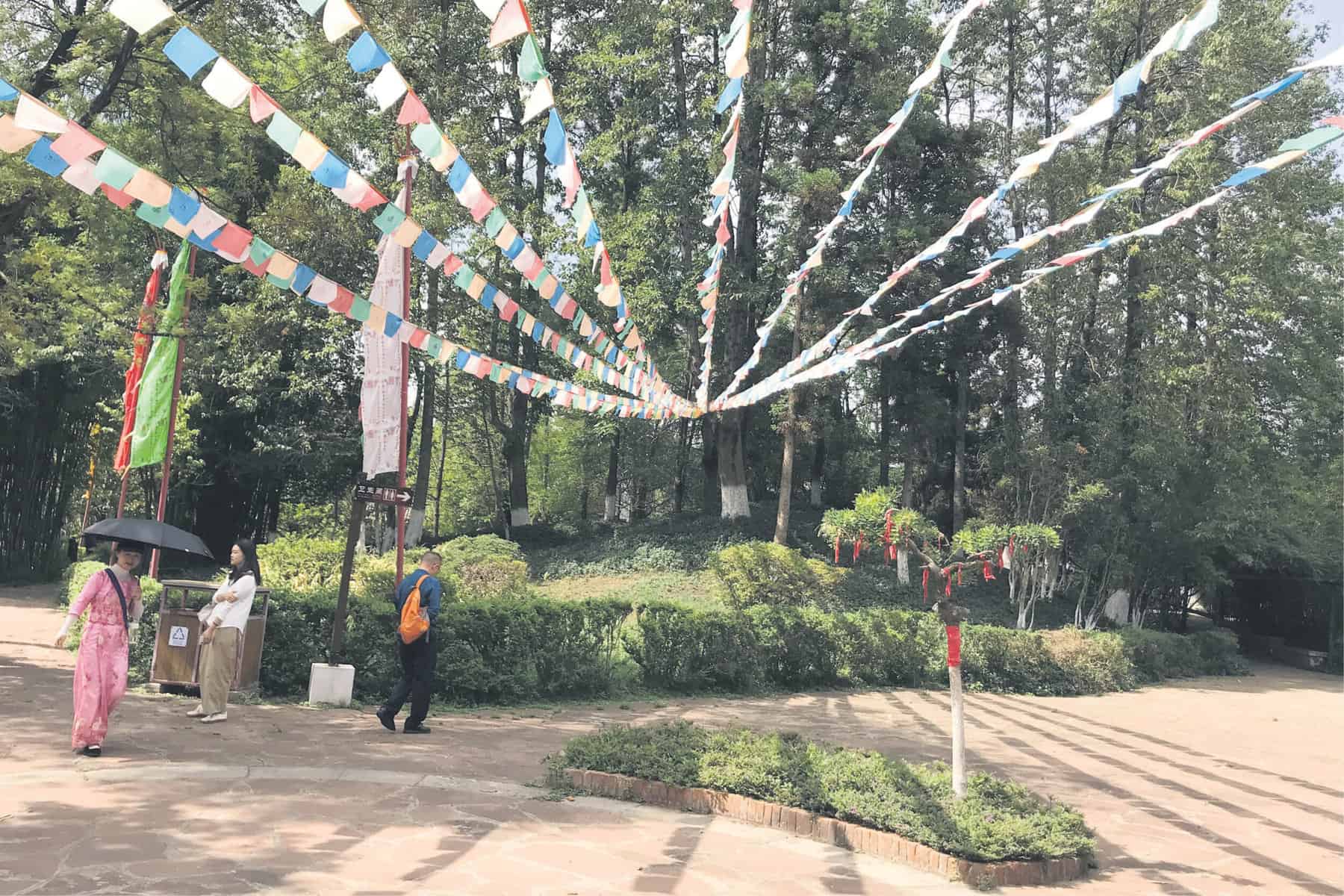 PRAYER TIME. Buddhist prayer flags in the Yunnan Nationalities Village in the Xishan District of Kunming, Yunnan. Picture: Amanda Watson