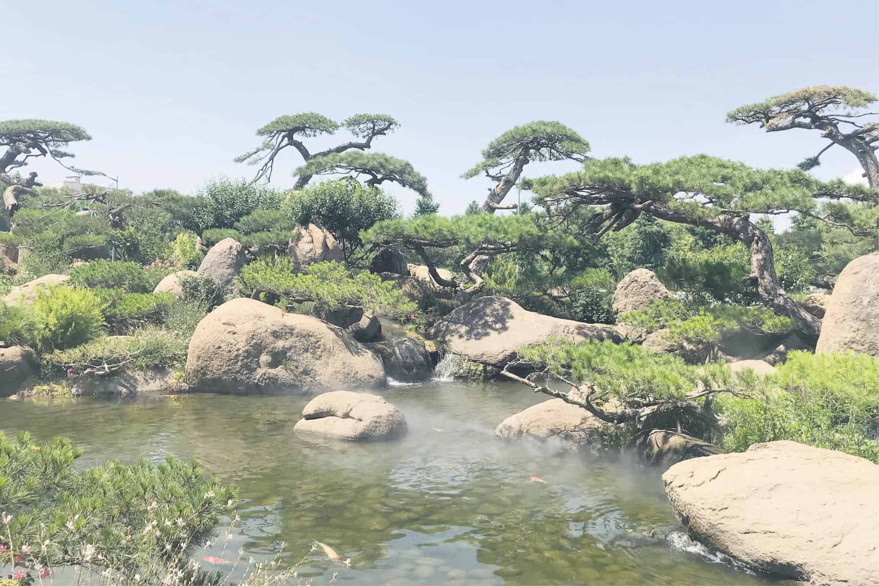 OUTDOORS. One of the gardens at the Luo Hong Art Museum in Shunyi
District, Beijing. Picture: Amanda Watson