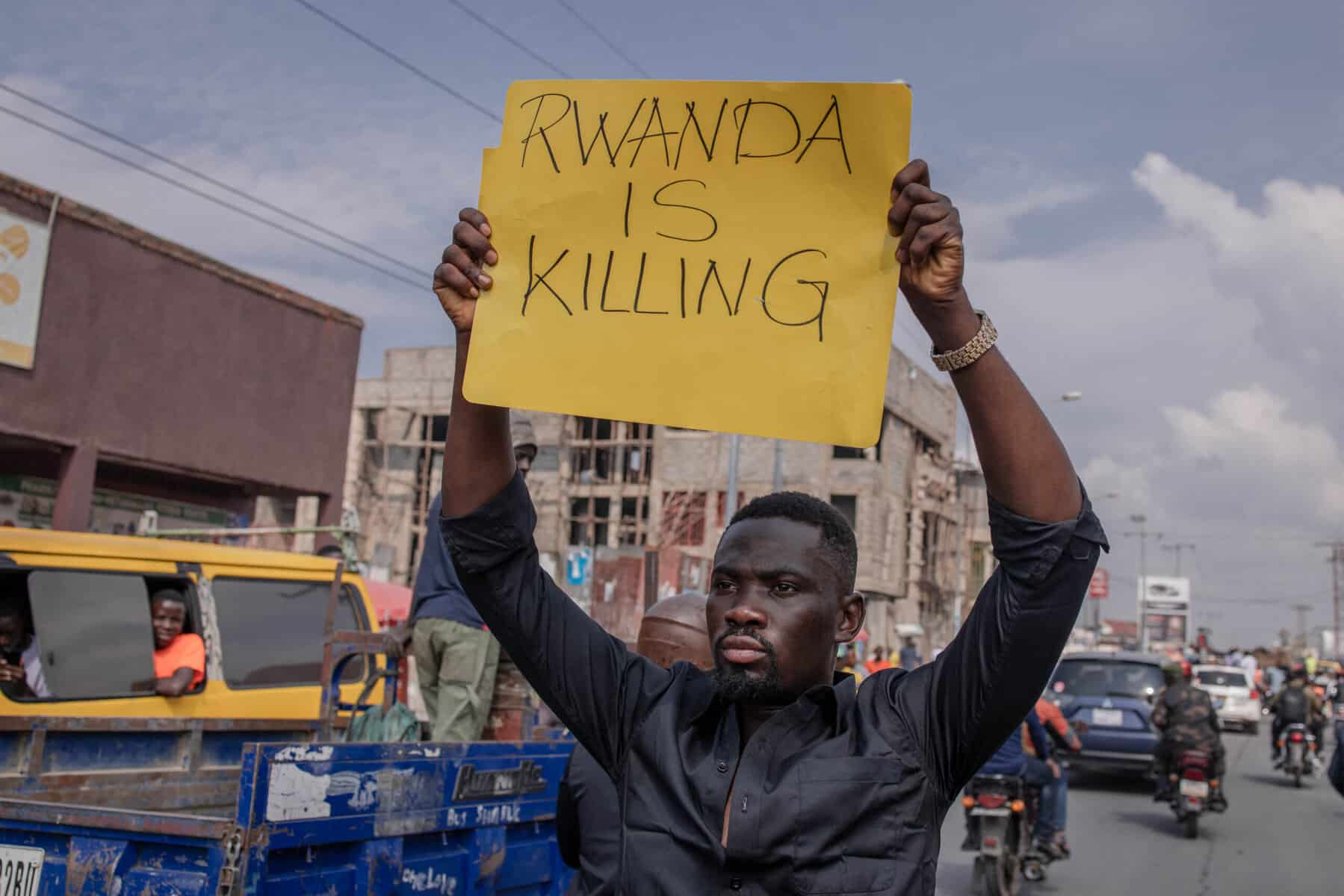 Protests against Rwanda, West in key DR Congo city