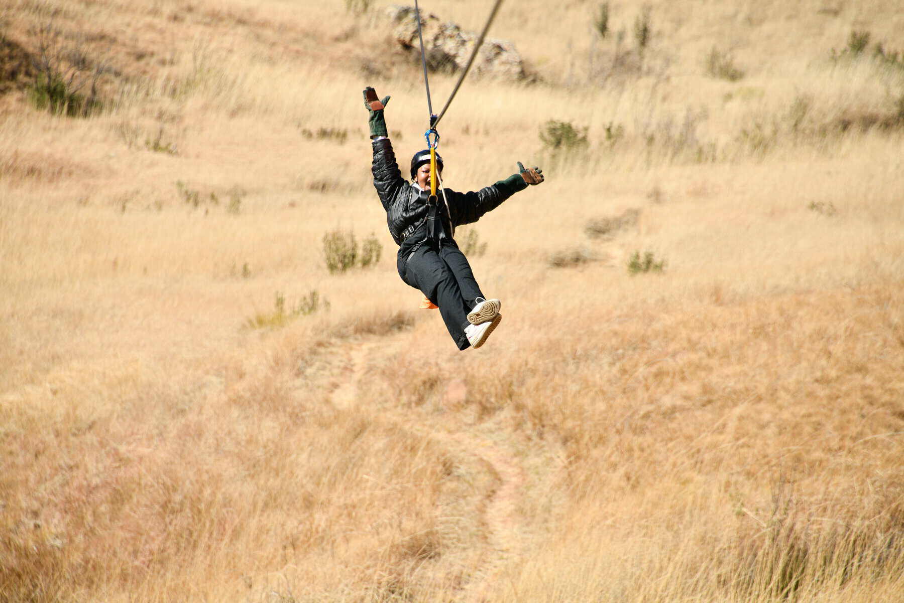 the South African National Parks (SANParks) launched the seven (7) cables and platforms zipline adventure at the Golden Gate Highlands National Park called Golden Gate Zipline.
